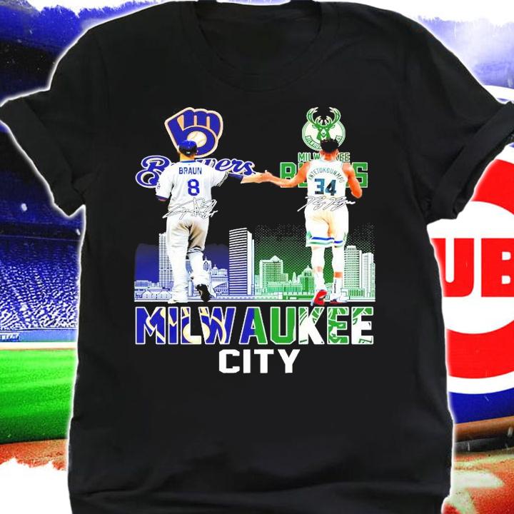 MILWAUKEE city Braun vs Antetokounmpo signature t-shirt