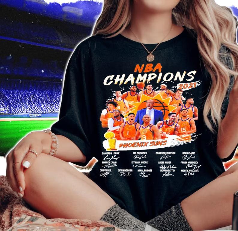 NBA Champions 2021 Phoenix Suns signatures shirt