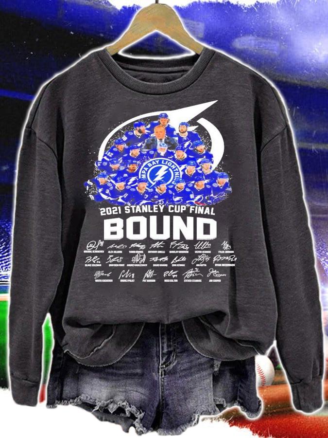 Tampa Bay Lightning all team 2021 Stanley Cup Final Bound signatures shirt sweatshirt