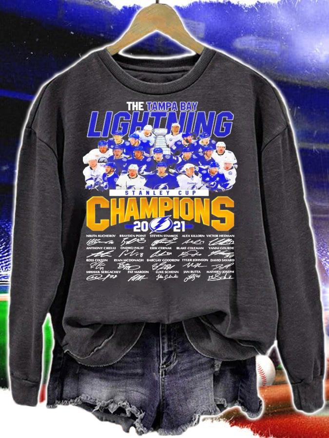 The Tampa Bay Lightning Stanley Cup Champions 2021 signatures shirt