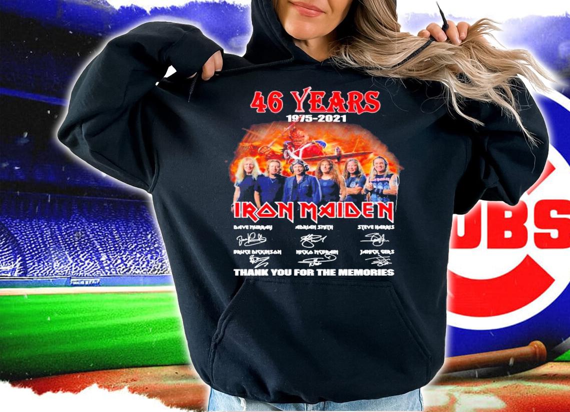 46 years 1975-2021 Iron Maiden thank you for the memories shirt hoodie