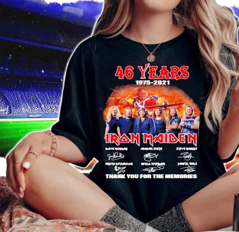 46 years 1975-2021 Iron Maiden thank you for the memories shirt woman shirt