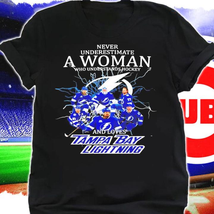Never underestimate a woman who understands hockey and loves Tampa Bay Lightning shirt