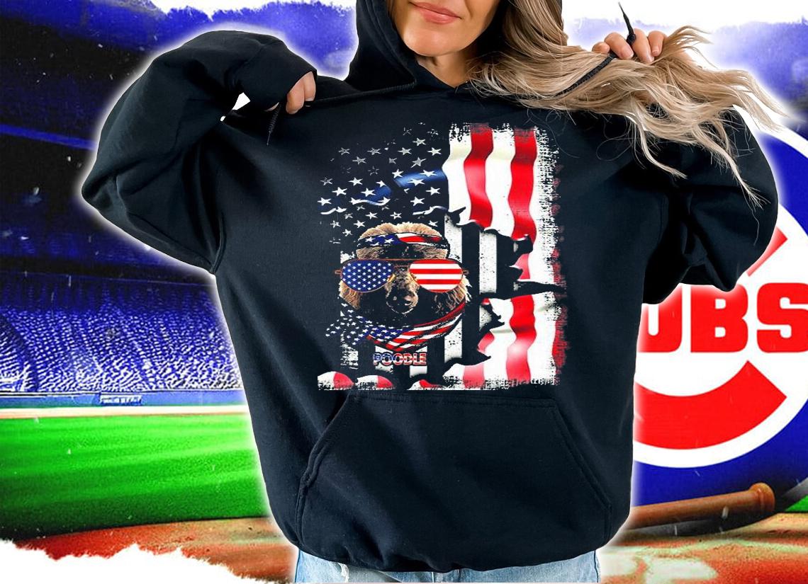 Poodle Fun American Flag T-Shirt