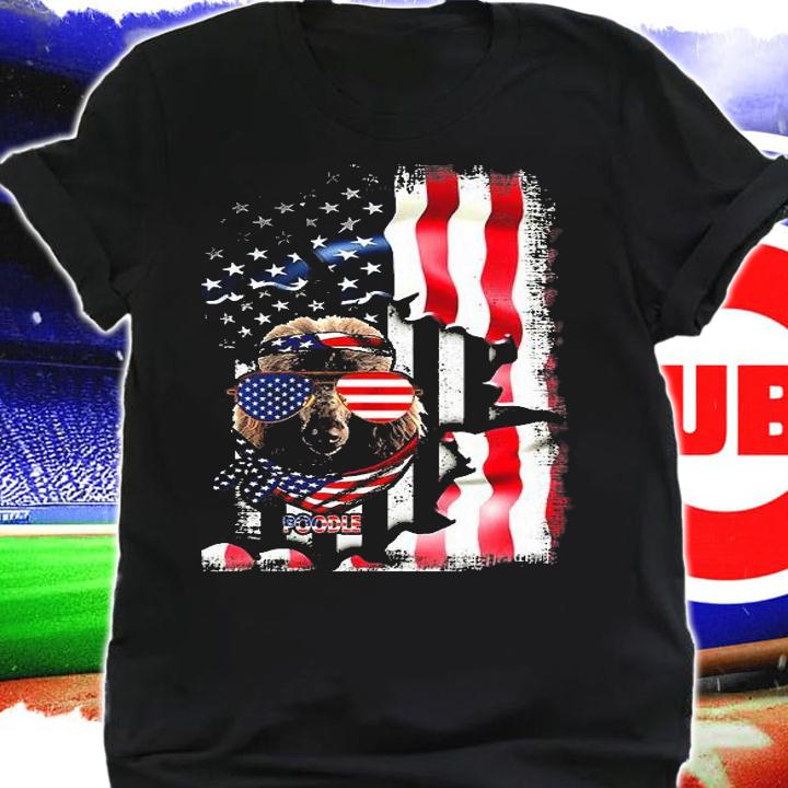 Poodle Fun American Flag T-Shirt