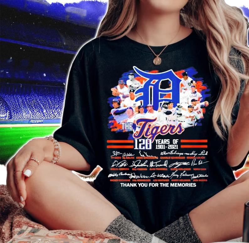 The Tiger 120 years of 1901-2021 signatures shirt woman shirt