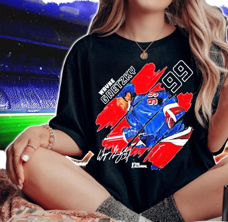 Wayne Gretzky New York signature t-shirt