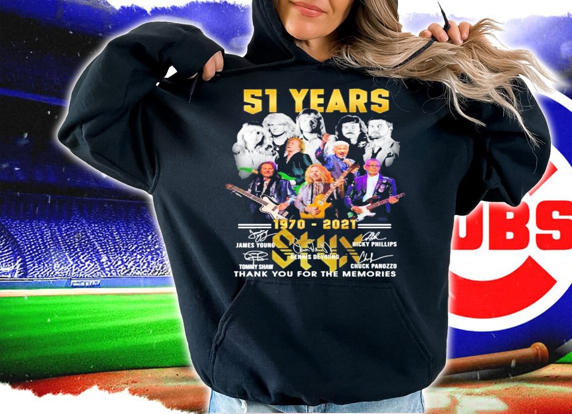 51 years 1970-2021 Styx signatures shirt hoodie