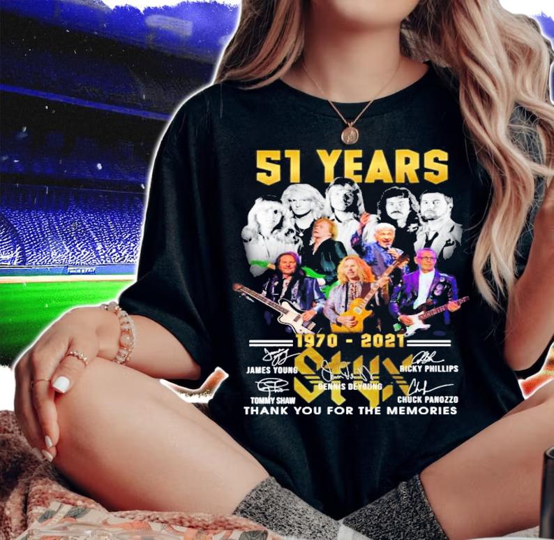 51 years 1970-2021 Styx signatures shirt woman shirt