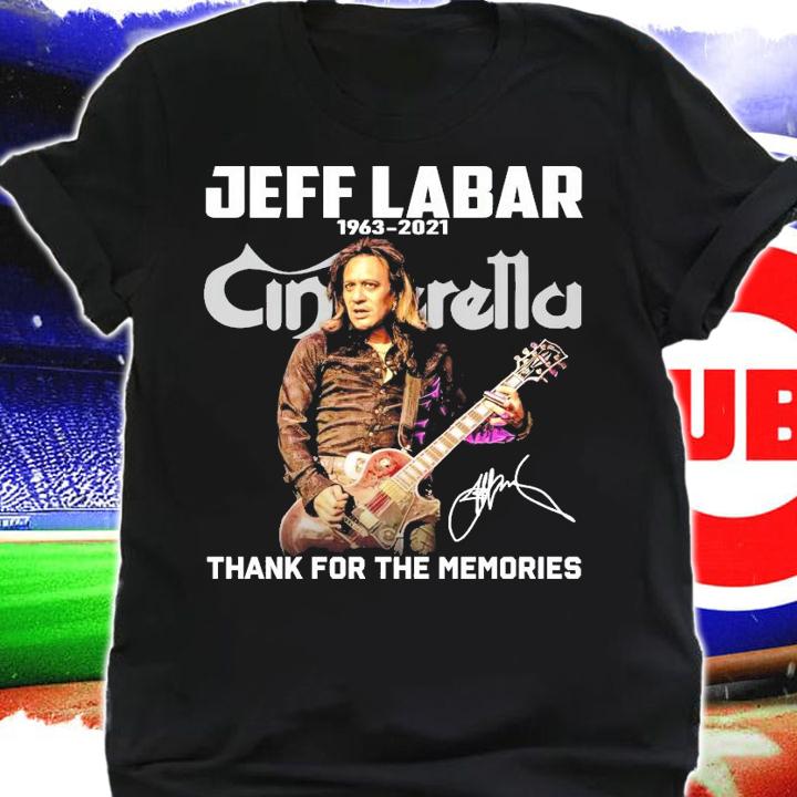 Jeff Labar 1963-2021 Cinderella signature t-shirt