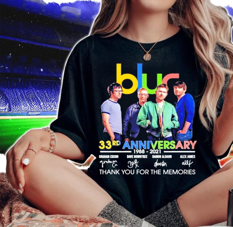 Blur 33rd anniversary 1988-2021 signatures shirt woman shirt