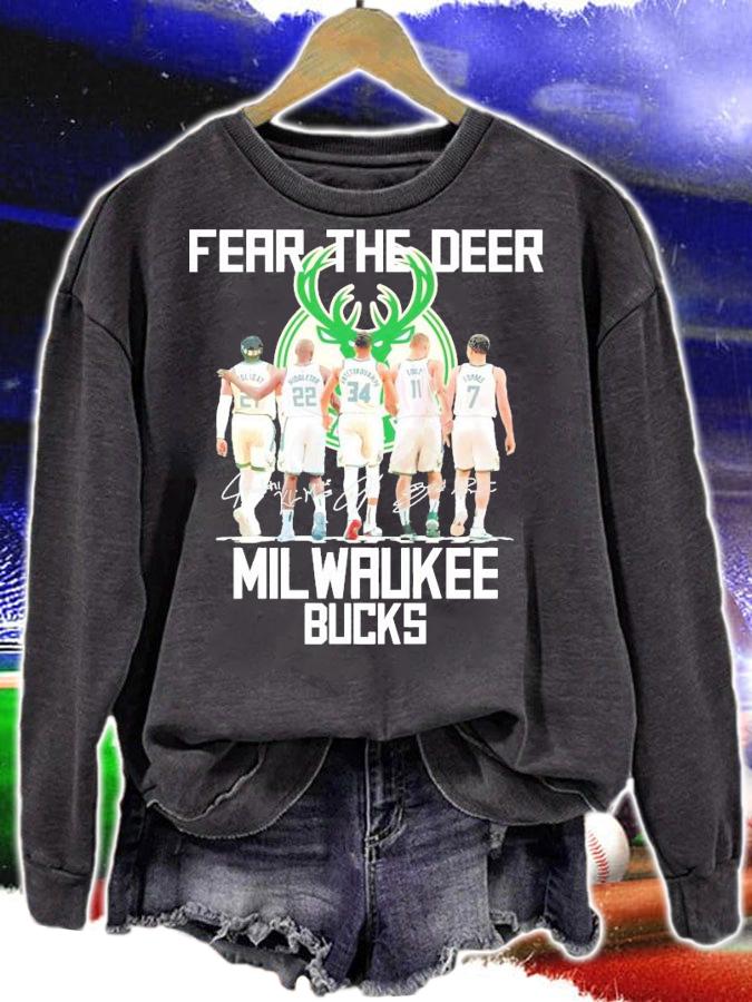 Fear The Deer Milwaukee Bucks signature t-shirt sweatshirt