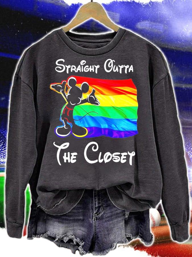 LGBT Mickey Mouse straight outta the closet shirt sweatshirt