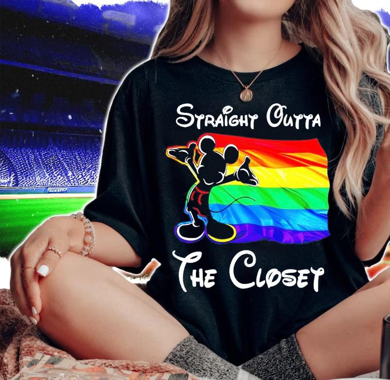LGBT Mickey Mouse straight outta the closet shirt woman shirt