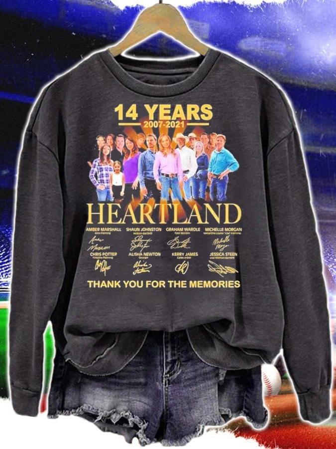 Official 14 years 2007-2021 Heartland thank you for the memories shirt sweatshirt