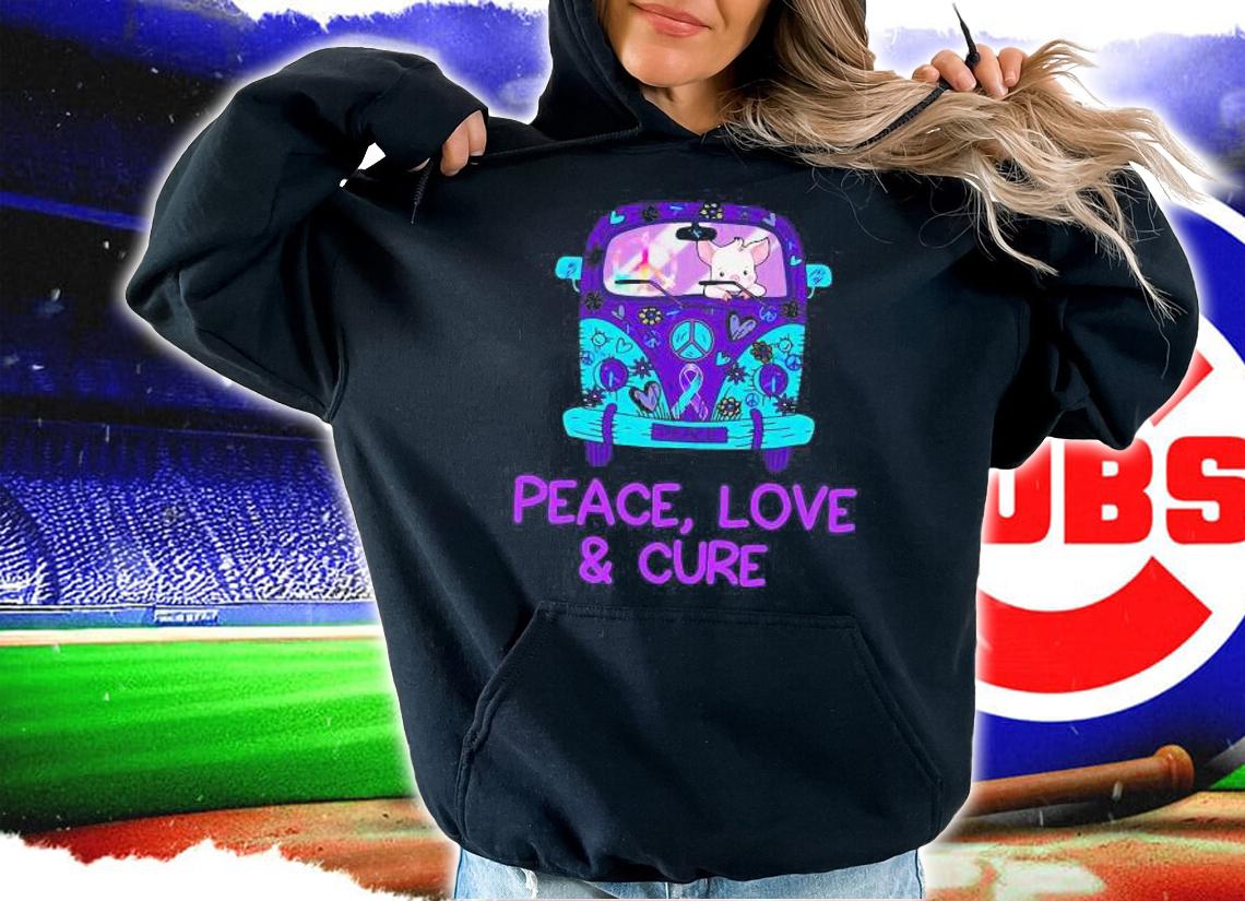 Pig Riding Hippie Car Peace Love And Cure t-shirt hoodie