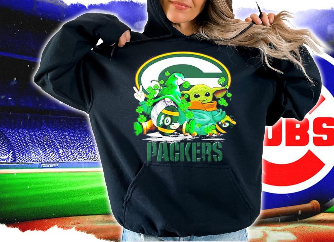 St.Patrick's day Gnome and Baby Yoda Green Bay Packers shirt hoodie