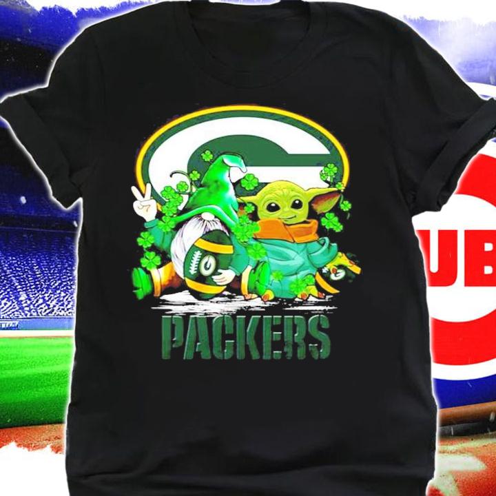 St.Patrick's day Gnome and Baby Yoda Green Bay Packers shirt shirt