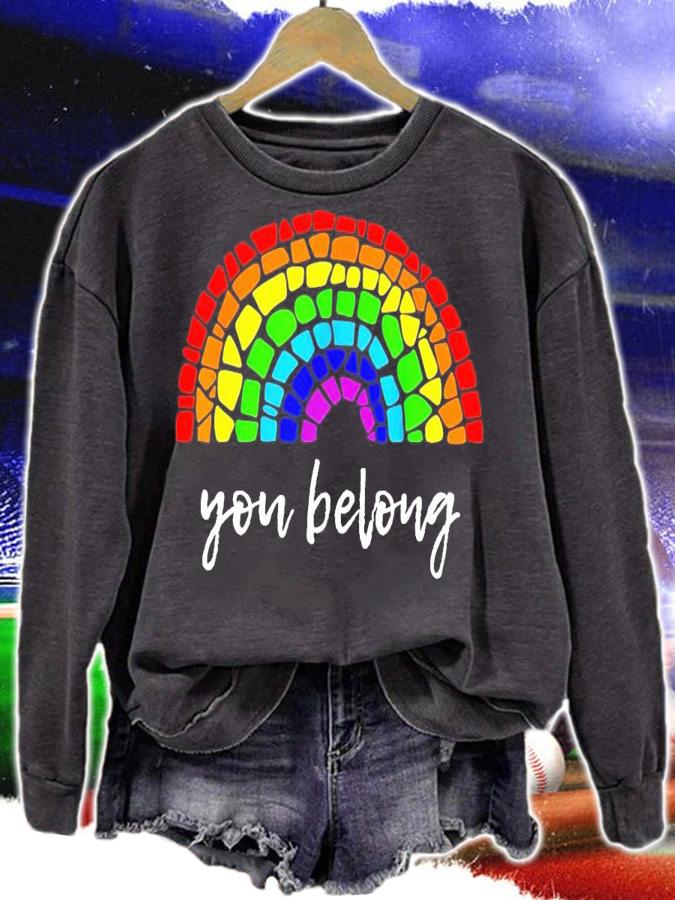 You belong LGBT and rainbow gay shirt sweatshirt