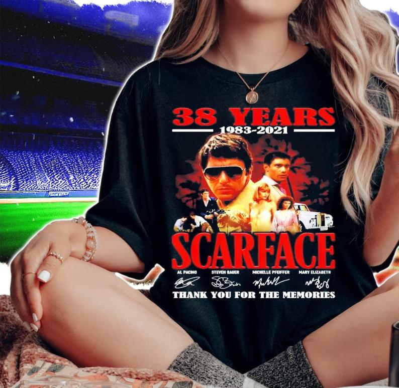 38 years 1983 2021 Scarface thank you for the memories t-shirt