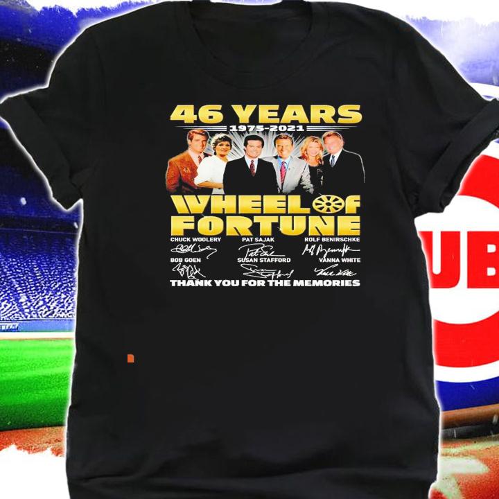 46 years 1975 2021 Wheelof Fortune signatures thank you for the memories shirt shirt