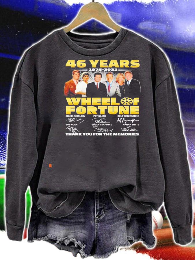 46 years 1975 2021 Wheelof Fortune signatures thank you for the memories shirt sweatshirt