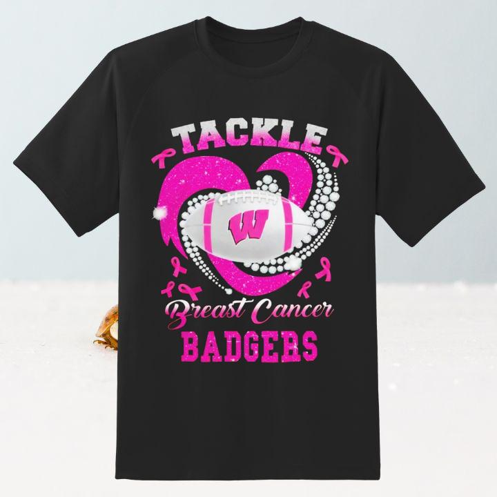 Tackle Breast Cancer Awareness Wisconsin Badgers T-Shirt