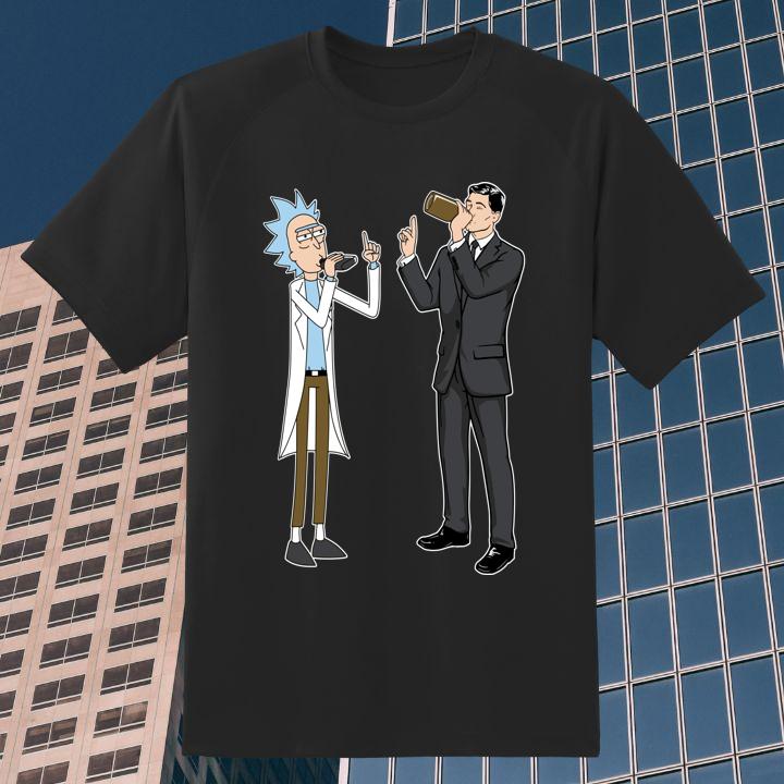 Rick And Morty Archer Drink Wine T-Shirt
