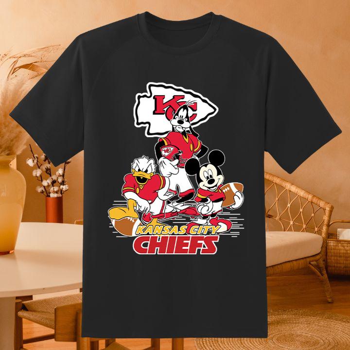 Funny Kansas City Chiefs Disney Mickey Goofy Donald Shirt Fan Gift Shirt