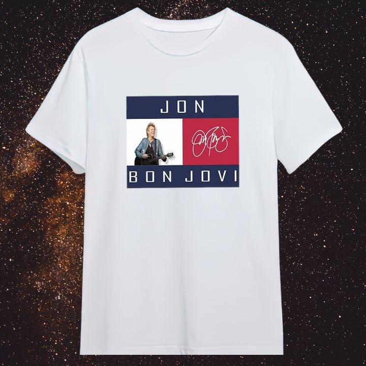 Personalised Tommy Hilfiger Jon Bon Jovi Autograph T-Shirt