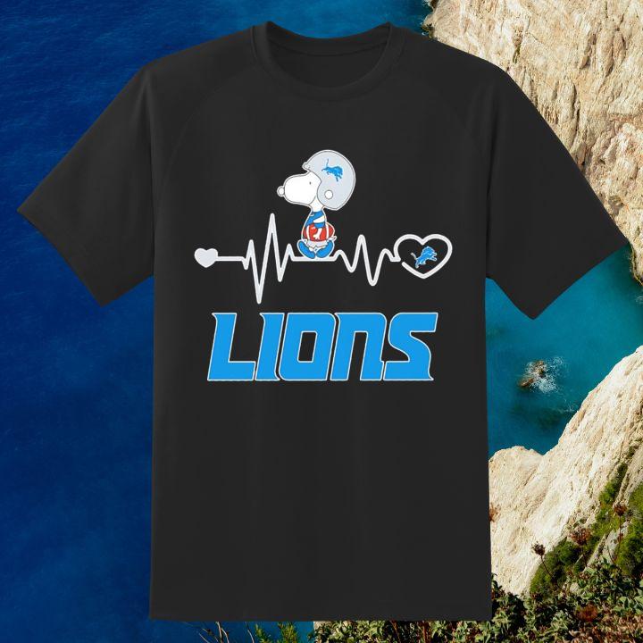 Personalized Snoopy Detroit Lions Football Heartbeat T-Shirt