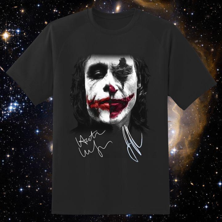 Official Joaquin Phoenix Joker Heath Ledger Autograph T-Shirt