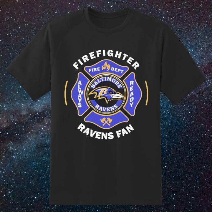 Fire Dept Baltimore Ravens Logo Football Firefighter T-Shirt