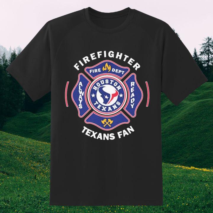 Fire Dept Houston Texans Logo Football Firefighter T-Shirt