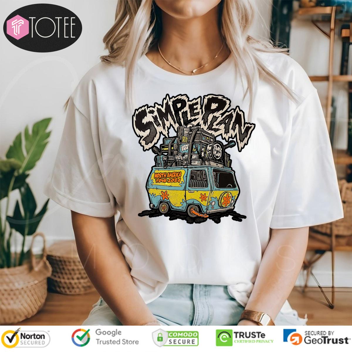 Simple Plan Scooby Doo Van North America Tour 2024 Shirt