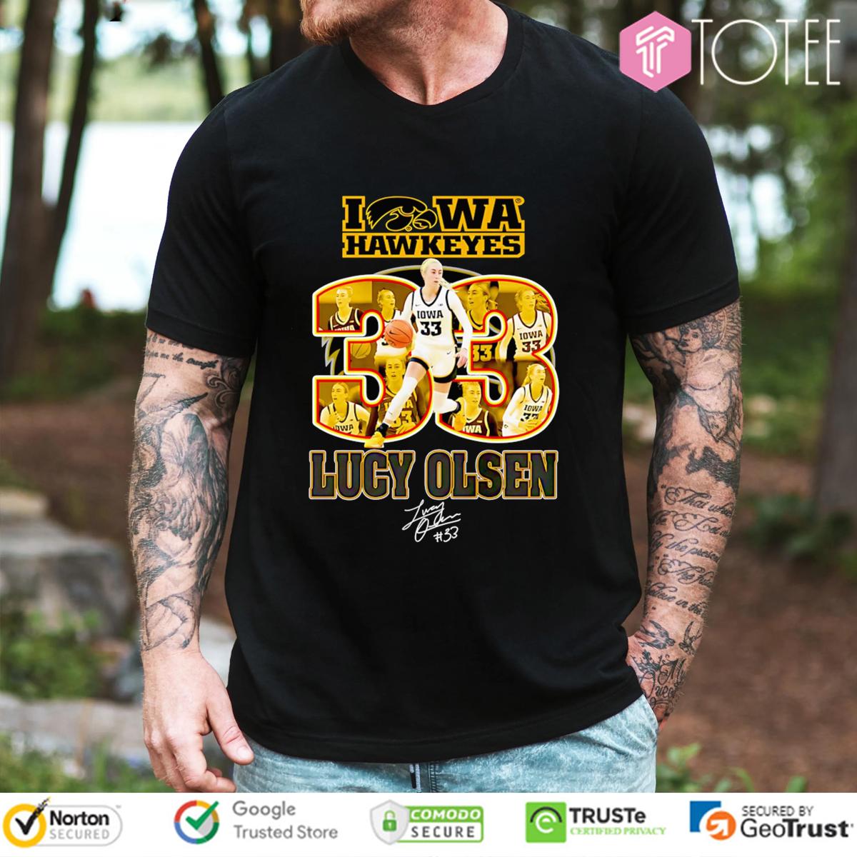 Iowa Hawkeyes Lucy Olsen 33 Signature T-Shirt