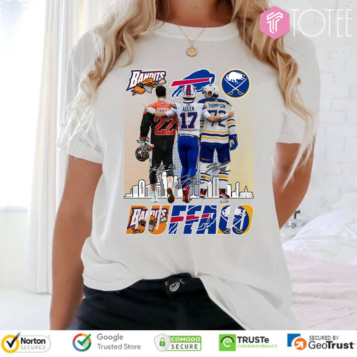 Buffalo Sport Byrne Bisons Allen Bills And Thompson Sabres Shirt