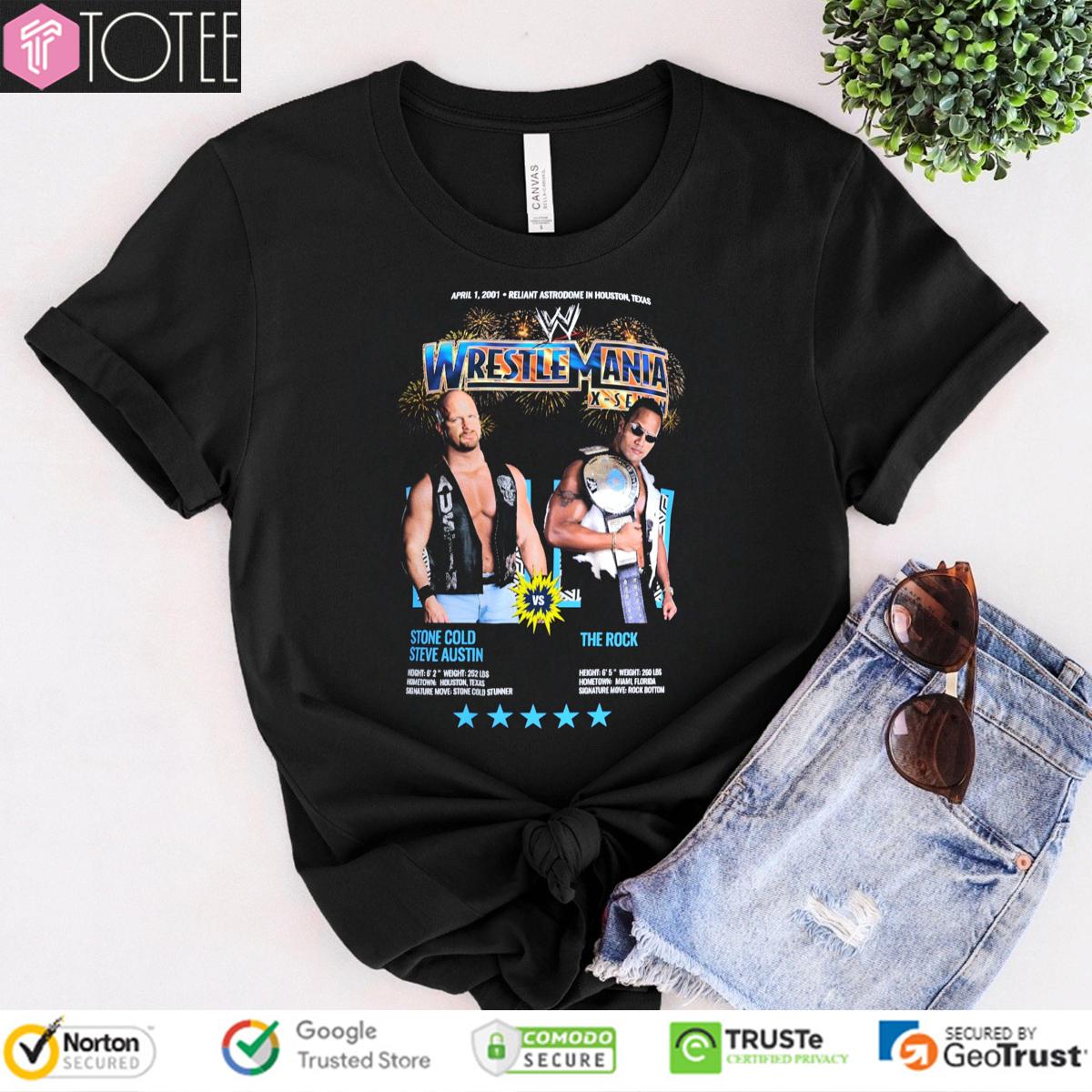 Wrestlemania Stone Cold Steve Austin The Rock T-Shirt