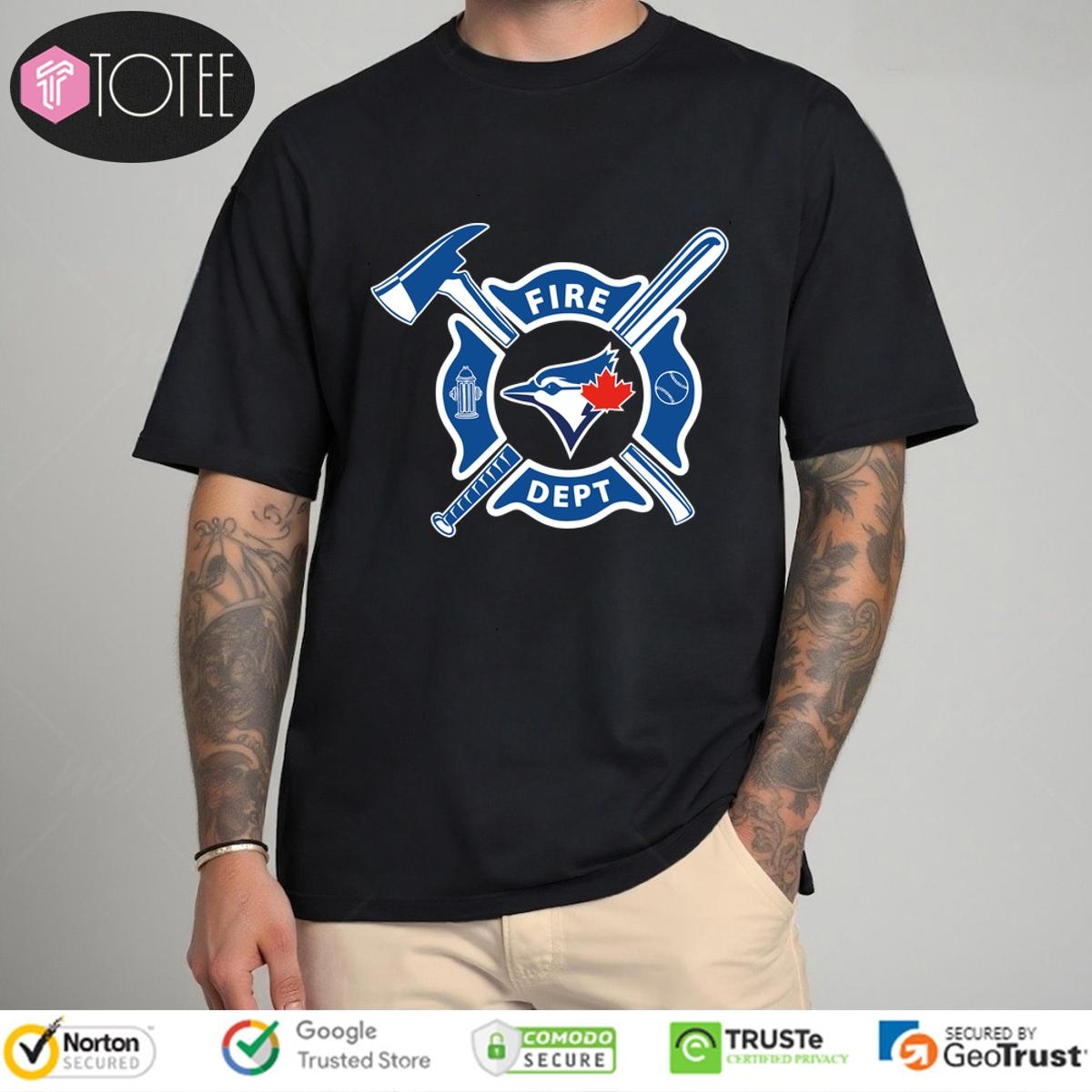 Toronto Blue Jays Fire Dept Firefighter shirt Baseball Style